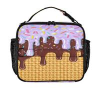 Kcldeci Boîte à déjeuner pour enfants pour l'école Violet clair pailleté Bling Ice Cream Sac à déjeuner isotherme réutilisable pour tout-petits, filles et garçons