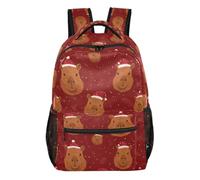 Kcldeci Capybara Sac à dos pour garçons et filles, sac à dos décontracté pour école primaire, collège, voyage et plein air, S