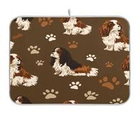 Kcldeci Cavalier King Charles Tapis de séchage absorbant pour comptoir, éviers, égouttoir à vaisselle 40,6 x 45,7 cm