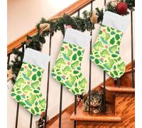 Kcldeci Chaussettes de Noël motif crocodiles feuilles tropicales 43,2 cm, chaussettes de Noël à suspendre pour cheminée, sapin de Noël, décoration pour cadeau de vacances