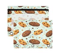 Kcldeci Chewy - Lot de 2 trousses à crayons à 3 anneaux avec fermeture éclair pour classeur à 3 anneaux, trousse à crayons en vrac avec fenêtre transparente pour fournitures de bureau, Multicolore