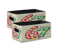 Kcldeci Christmas Light Six Seven Lot de 2 paniers de rangement robustes et pliables pour étagères, placard, chambre d'enfant
