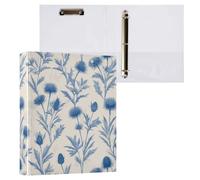 Kcldeci Classeur à couverture rigide à 3 anneaux, chardon d'Eryngium, 3,8 cm, organiseur à anneaux ronds de 3,8 cm, 200 feuilles pour le bureau/la maison/la rentrée scolaire
