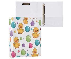 Kcldeci Classeur à couverture rigide à 3 anneaux pour papier de format lettre, canard et bulle, anneaux ronds de 3,8 cm, organiseur de classeur pour école/bureau