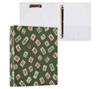 Kcldeci Classeur à couverture rigide à 3 anneaux pour papier de format lettre, mahjong chinois anneaux ronds de 3,8 cm, organiseur de classeur pour école/bureau
