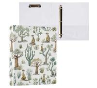 Kcldeci Classeur rigide à 3 anneaux, suricates, cactus, baobab - 3,8 cm - 200 feuilles pour le bureau, la maison, la rentrée scolaire
