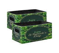 Kcldeci Clover Leaf St - Lot de 2 paniers de rangement pour organisation, paniers de rangement pliables robustes pour étagères, placard, chambre d'enfant