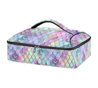 Kcldeci Cocotte isotherme en forme d'écailles de sirène ou de dragon pour aliments chauds ou froids, sac fourre-tout isotherme pour repas-partage de barbecues, fêtes, pique-niques, lasagnes