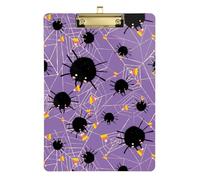 Kcldeci Creepy Crawlies Porte-bloc d'Halloween en acrylique avec lettre standard A4 pour salle de classe, enseignantes et femmes, fournitures scolaires de bureau, doré, 30,5 x 22,9 cm