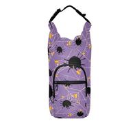 Kcldeci Creepy Crawlies Porte-bouteille d'Halloween avec sangle de transport et poche pour téléphone portable pour homme et femme pour randonnée, camping, voyage, Multicolore, Taille unique