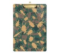 Kcldeci Divers insectes et coléoptères en acrylique - Porte-bloc de format A4 - Pour salle de classe, enseignantes et femmes - Fournitures scolaires de bureau - Doré - 30,5 x 22,9 cm