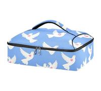 Kcldeci Dove Heart Sac de transport isotherme pour aliments chauds ou froids, sac fourre-tout isotherme pour repas/pique-nique, lasagnes