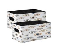 Kcldeci Eyes Lot de 2 paniers de rangement pliables pour étagères, placards, crèches, de différentes tailles