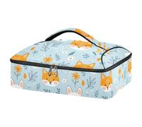 Kcldeci Fox Rabbit - Transporteur de nourriture isotherme pour aliments chauds ou froids - Sac fourre-tout isotherme pour repas/cuisine/pique-nique, lasagnes