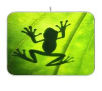 Kcldeci Frog's Shadow on the Leaf Tapis de séchage pour comptoir de cuisine Tapis égouttoir Accessoires de cuisine Tapis égouttoir pour vaisselle, ustensiles, comptoirs, éviers 45,7 x 61 cm