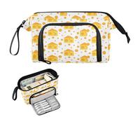 Kcldeci Grande trousse à crayons à motif fromage jaune pour garçons et filles, grande trousse à crayons avec fermeture éclair, grande boîte à crayons pour adolescents pour l'école et le bureau
