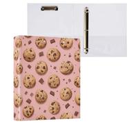 Kcldeci Lot de 2 classeurs à couverture rigide à 3 anneaux, au chocolat au lait, biscuits, 3,8 cm, 200 feuilles pour le bureau/la maison/la rentrée scolaire