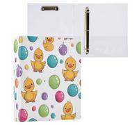 Kcldeci Lot de 2 classeurs à couverture rigide à 3 anneaux pour papier de format lettre, canard et bulle, anneaux ronds de 3,8 cm, organiseur de classeur pour école/bureau
