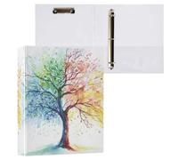 Kcldeci Lot de 2 classeurs à couverture rigide à 3 anneaux pour papier de format lettre, un vieux arbre de 3,8 cm, anneaux ronds de 3,8 cm, organiseur de classeur pour école/bureau