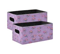 Kcldeci Lot de 2 paniers de rangement pliables et robustes pour étagères, placards, crèches, sucettes et nœuds en ruban