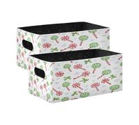 Kcldeci Lot de 2 paniers de rangement robustes et pliables pour étagères, placards, crèches et sucettes