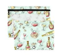 Kcldeci Lot de 2 trousses à crayons à 3 anneaux avec fermeture éclair pour classeur à 3 anneaux, trousse à crayons en vrac avec fenêtre transparente pour fournitures de bureau, Multicolore, 9.8*7