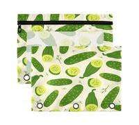 Kcldeci Lot de 2 trousses à crayons à 3 anneaux avec fermeture éclair pour classeur à 3 anneaux, trousse à crayons en vrac avec fenêtre transparente pour fournitures de bureau, Multicolore, 9.8*7