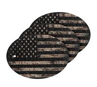 Kcldeci Lot de 3 éponges à récurer de cuisine en microfibre anti-rayures avec motif drapeau américain et camouflage du désert pour nettoyer la vaisselle, les casseroles et les poêles