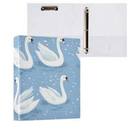 Kcldeci Lovely Swan Lot de 200 classeurs à couverture rigide à 3 anneaux ronds de 3,8 cm pour bureau/maison/rentrée scolaire
