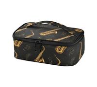 Kcldeci Lunch Box Kids Saxophone doré sur fond noir