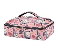 Kcldeci Opossums - Sac de transport isotherme pour aliments chauds ou froids, motif fleurs et feuilles, sac fourre-tout isotherme pour repas-partage de barbecues, fêtes, pique-niques, lasagnes