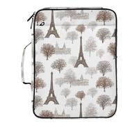 Kcldeci Organiseur de dossiers extensible avec classeur à 3 anneaux Paris Tour Eiffel Château 500 feuilles Portable pour l'école, le bureau, les voyages