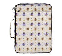 Kcldeci Organiseur de dossiers extensible avec classeur à 3 anneaux, reine des abeilles avec couronnes et cœurs, 500 feuilles, sac de classeur portable pour l'école, le bureau, les voyages