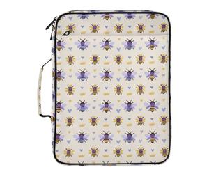 Kcldeci Organiseur de dossiers extensible avec classeur à 3 anneaux, reine des abeilles avec couronnes et cœurs, 500 feuilles, sac de classeur portable pour l'école, le bureau, les voyages