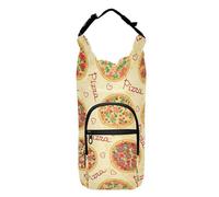 Kcldeci Pizza et ingrédients (2) porte-bouteille d'eau avec sangle de transport sac à bandoulière avec poche pour téléphone portable pour homme femme randonnée camping voyage, Multicolore, Taille