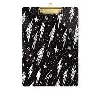 Kcldeci Porte-bloc en acrylique avec boulons et étoiles - Format A4 - Pour salle de classe, infirmière, fournitures de bureau, école, argent - 30,5 x 23,9 cm