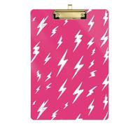 Kcldeci Porte-bloc en acrylique de taille A4 pour salle de classe, soins infirmiers, boulons, panneau dur rose pour fournitures de bureau, école, argent, 30,5 x 22,9 cm