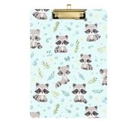 Kcldeci Porte-bloc Kawaii en acrylique motif raton laveur, format A4, pour salle de classe, infirmière, panneau dur pour fournitures de bureau, école, doré, 30,5 x 22,9 cm