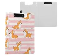 Kcldeci Porte-bloc mignon de dessin animé Corgis A4 - Pliable, bloc-notes à rabat pour mémo, document et travail scolaire