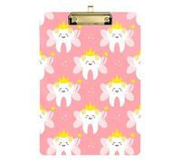 Kcldeci Porte-bloc mignon en acrylique motif fée des dents de dessin animé - Format A4 - Pour salle de classe, enseignantes, femmes - Fournitures scolaires de bureau - Argenté - 30,5 x 22,9 cm
