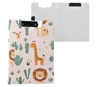 Kcldeci Porte-bloc pliable A4 avec motif animal mignon lion, girafe, bloc-notes pour mémo, documents et travail
