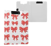 Kcldeci Porte-bloc pliable A4 avec motifs de nœuds rouges pour mémo, documents scolaires, bureau, travail