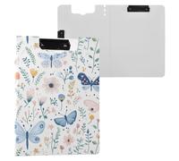 Kcldeci Porte-bloc pliable A4 avec papillons et libellules pour mémo, documents scolaires, bureau, travail