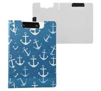 Kcldeci Porte-bloc pliable A4 bleu nautique avec ancre bleu marine pour mémo, documents et travail