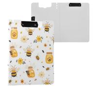 Kcldeci Porte-bloc pliable A4 - Motif abeilles et fleurs de miel - Pour mémo, bureau, travail