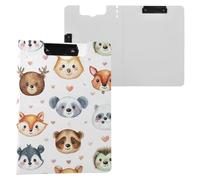 Kcldeci Porte-bloc pliable A4 - Motif animaux de la forêt avec cœurs - Pour mémo, bureau, travail