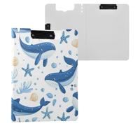 Kcldeci Porte-bloc pliable A4 - Motif baleines et coquillages - Pour mémo, bureau, travail