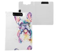 Kcldeci Porte-bloc pliable avec motif bouledogue français - Format A4 - Pour mémo, document et travail
