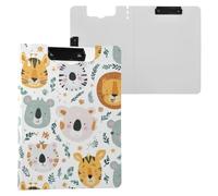 Kcldeci Porte-bloc pliable avec visages d'animaux mignons - Format A4 - Carnet d'écriture à rabat pour mémo, document et bureau