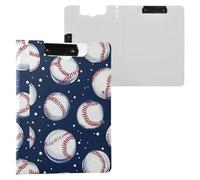 Kcldeci Porte-bloc pliable blanc baseball bleu marine A4 pour mémo, format A4